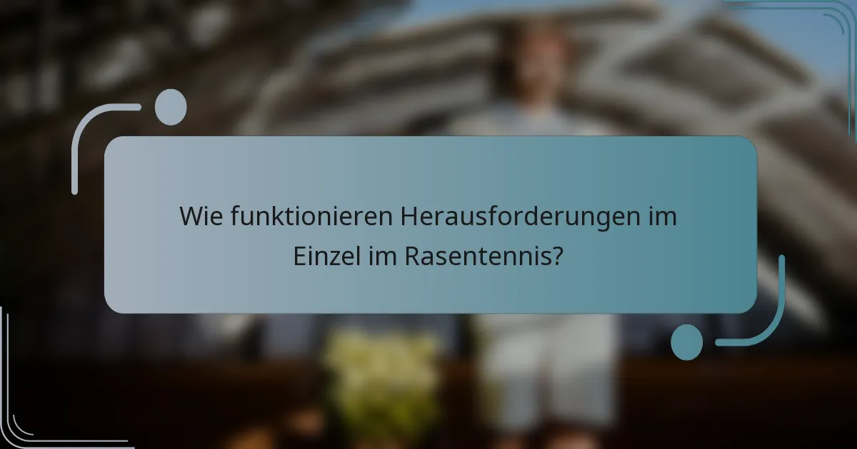 Wie funktionieren Herausforderungen im Einzel im Rasentennis?