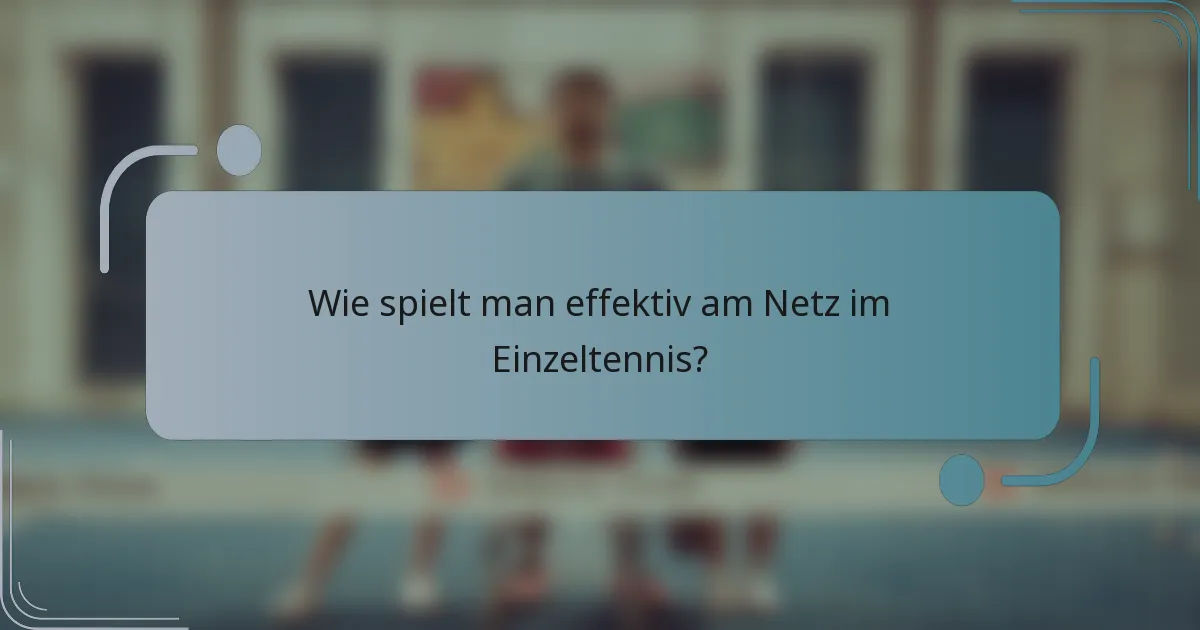 Wie spielt man effektiv am Netz im Einzeltennis?